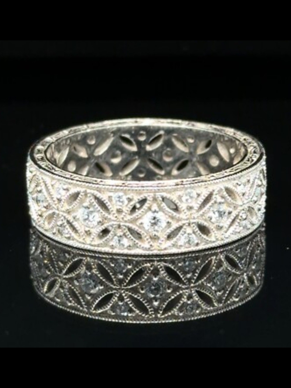 2 Tacori Epiphany Harlequin Eternity Bands Sterling with Diamonique CZ Stones